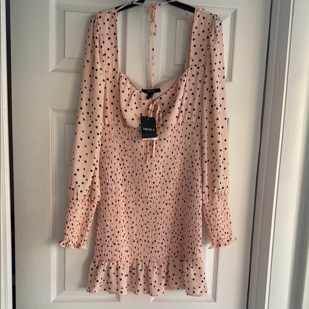 Forever 21 Light Pink Polka Dot Dress